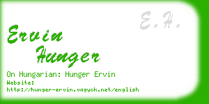 ervin hunger business card